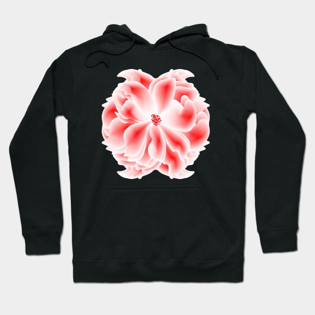 Abstract red and white flower Hoodie by Choulous79